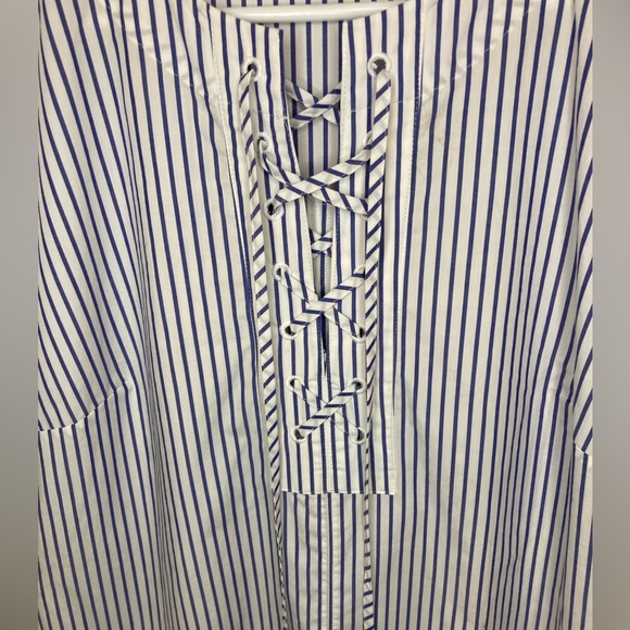 J.Crew Blue Pin Stripe, Sleeveless Cotton Dress - Picture 5 of 7